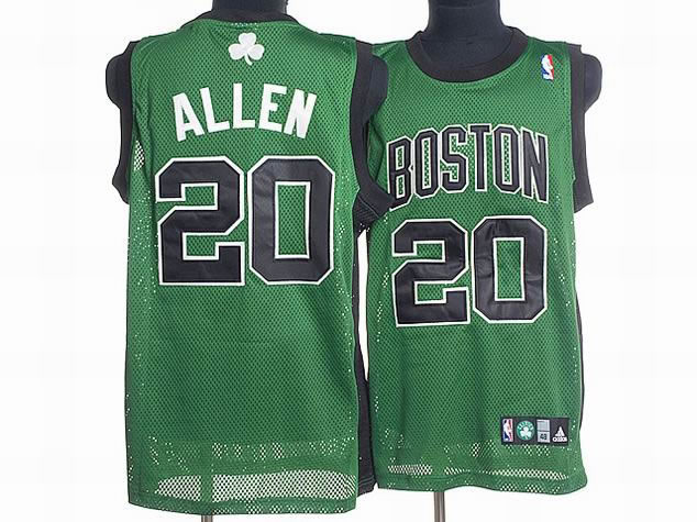 NBA Boston Celtics 20 Ray Allen Authentic Road Green Black Number Jersey
